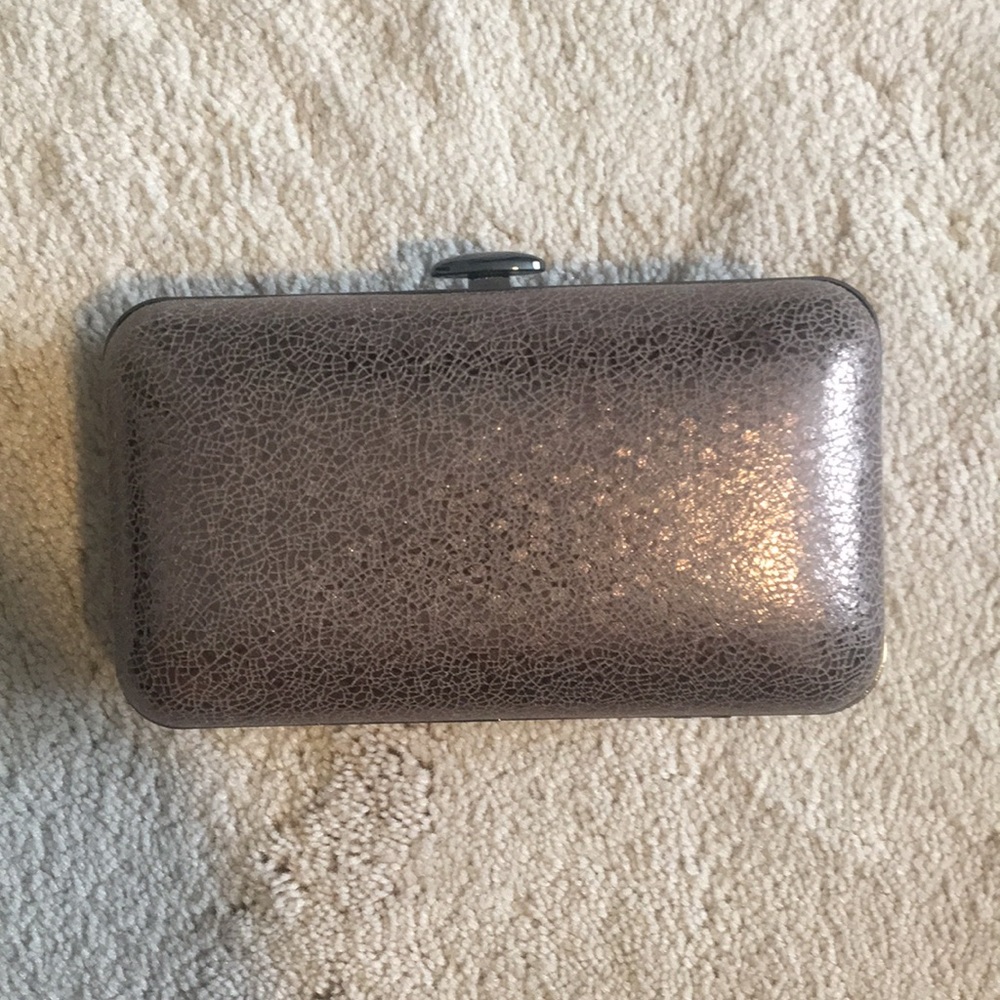 Silver Clutch with Chain Strap
